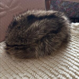 Real raccoon fur hat